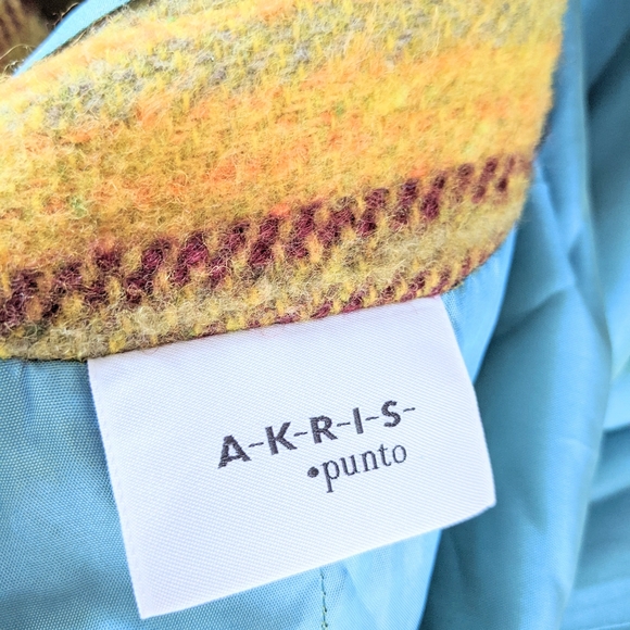 Akris Punto Multicolored Wool Mohair Boho Jacket Blazer Zip Front Sz 8-10 VGUC! - Picture 11 of 12